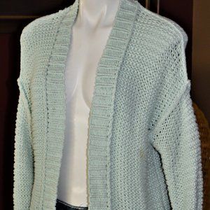 MOTH WOMEN'S XS CARDIGAN SWEATER OPEN AQUA ANTHROPOLOGIE